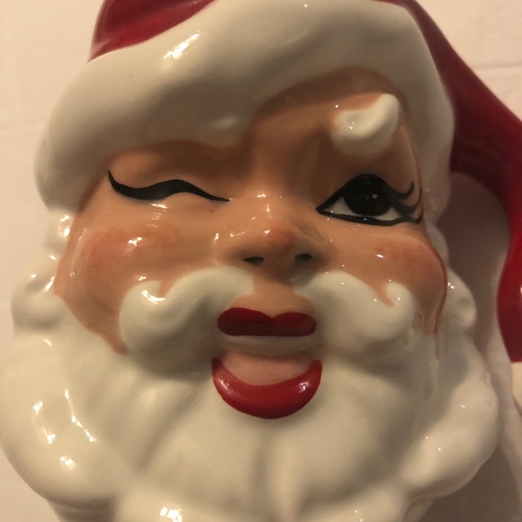 Vintage Ceramic Winking Santa Hot Chocolate/Coffee Mug Christmas Decor MCM 1960s - Picture 5 of 6